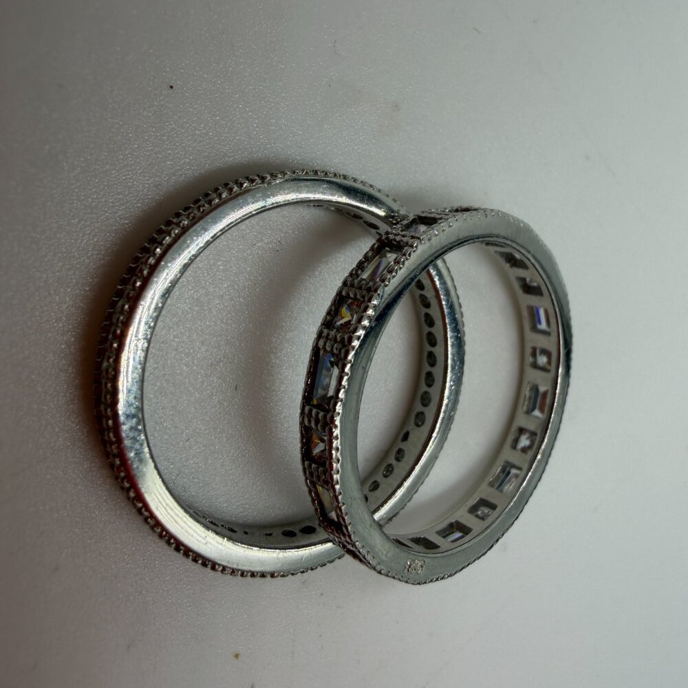 Sterling Silver Rings Stackable Infinity Band Lot… - image 3